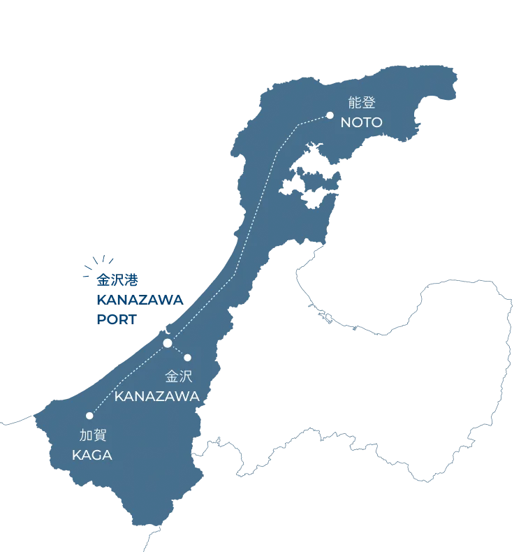 金沢港・金沢・加賀・能登を結ぶ石川県の地図